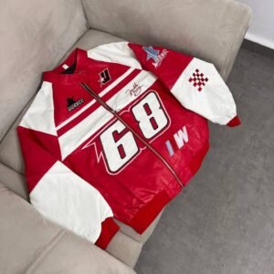 Leather Racing Jacket BMW 68 Red