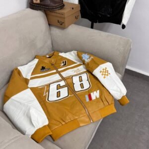 Leather Racing Jacket BMW 68 moutarde