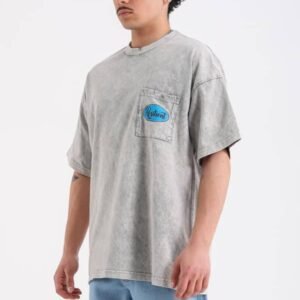 T-shirt cropped Oversize washed light gray
