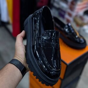 Loafers salviano black glacé